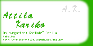 attila kariko business card